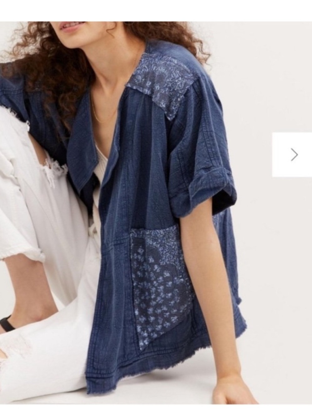 Anthropologie Pilcro Denim Kimono Jacket Open Front Drapey Boho oversized